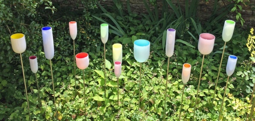 Colourful garden glass